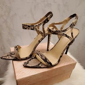 Cape Robbin Snake Skin Pointed Toe Strappy Sandals
